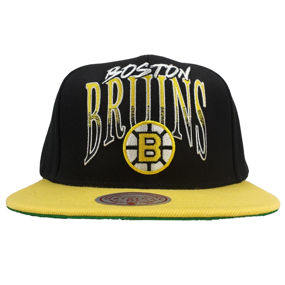 Boston Bruins Mitchell & Ness NHL Snapback Hat Cap Big Gradient Team Logo NWT